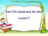 人教精通版小学英语五下 Unit3 We should obey the rules.(Lesson17) 课件