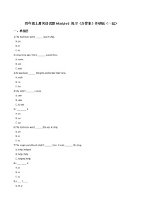 小学英语外研版 (一年级起点)四年级上册Module 6模块综合与测试复习练习题
