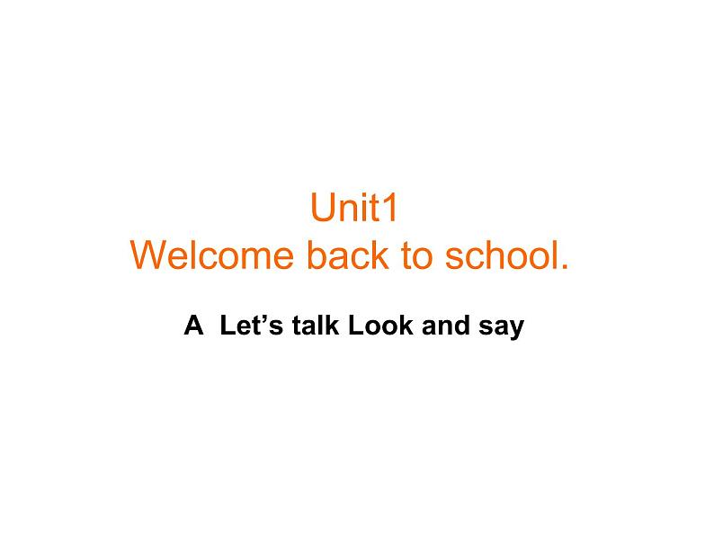 人教版（PEP）三下英语 Unit1 Welcoe back to school(第1课时）课件第1页