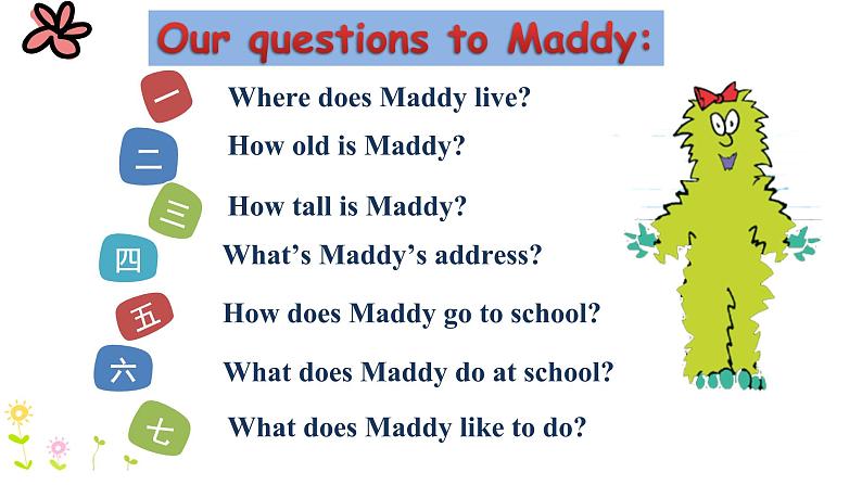 冀教版（三起）四下英语 U3L18 Maddy the Monster 课件05