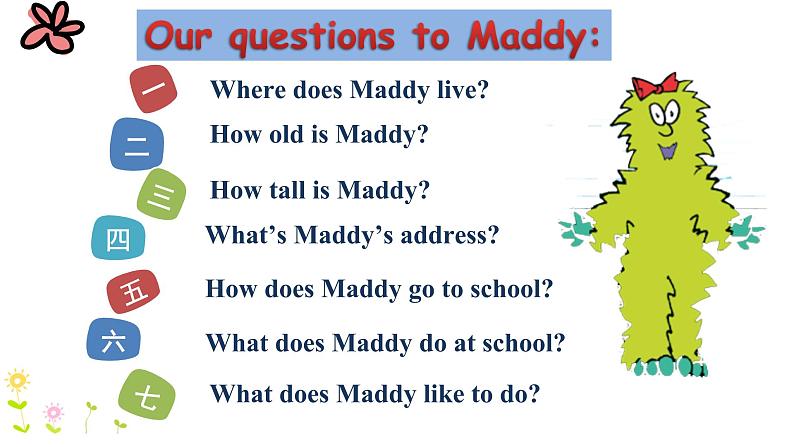 冀教版（三起）四下英语 U3L18 Maddy the Monster 课件07