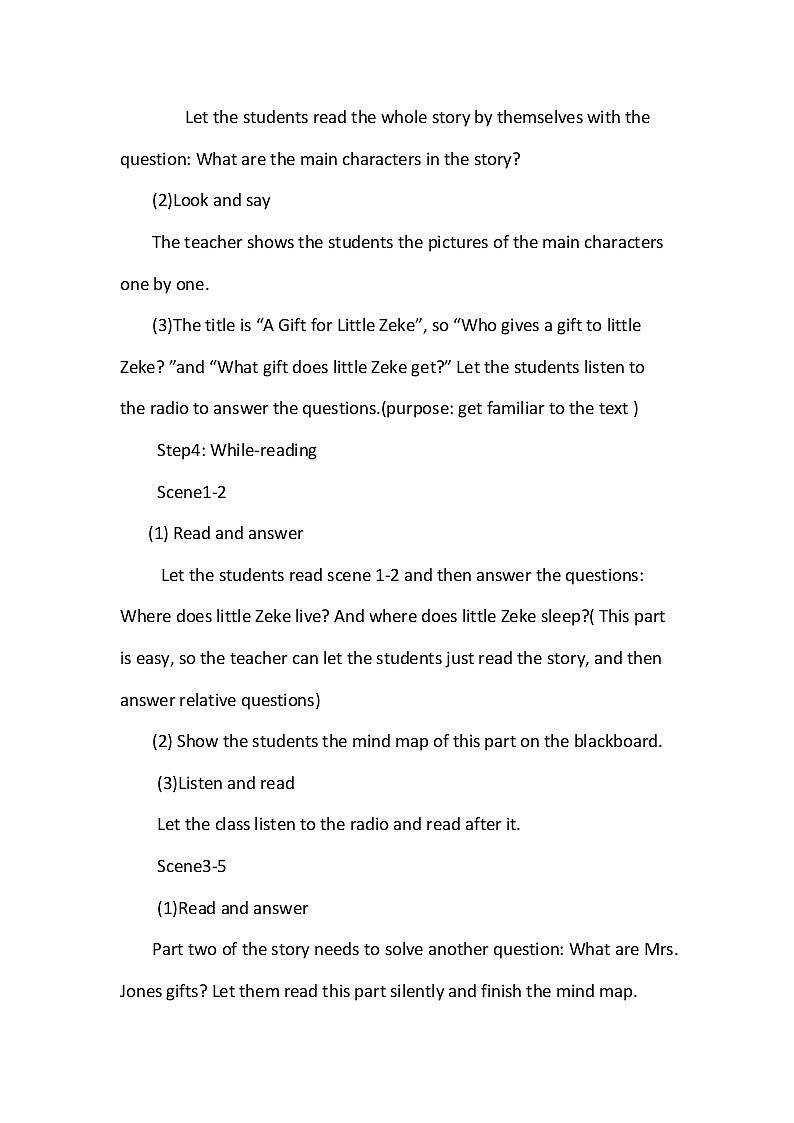 冀教版（三起）五下英语 U4L24 A Gift for Little Zeke 教案02