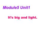 外研版（三起）小学英语五下 M5 U1 It's big and light. 课件