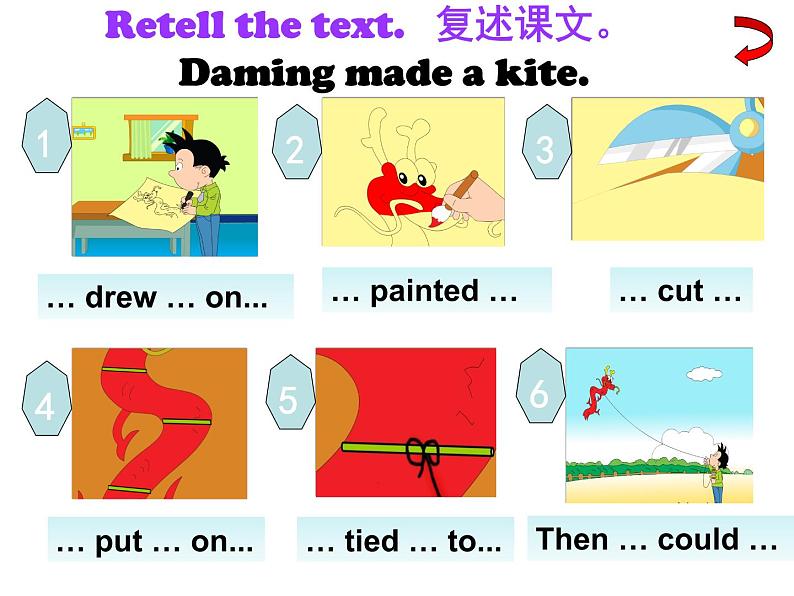 外研版（三起）小学英语五下 M8 U2 I made a kite. 课件第4页