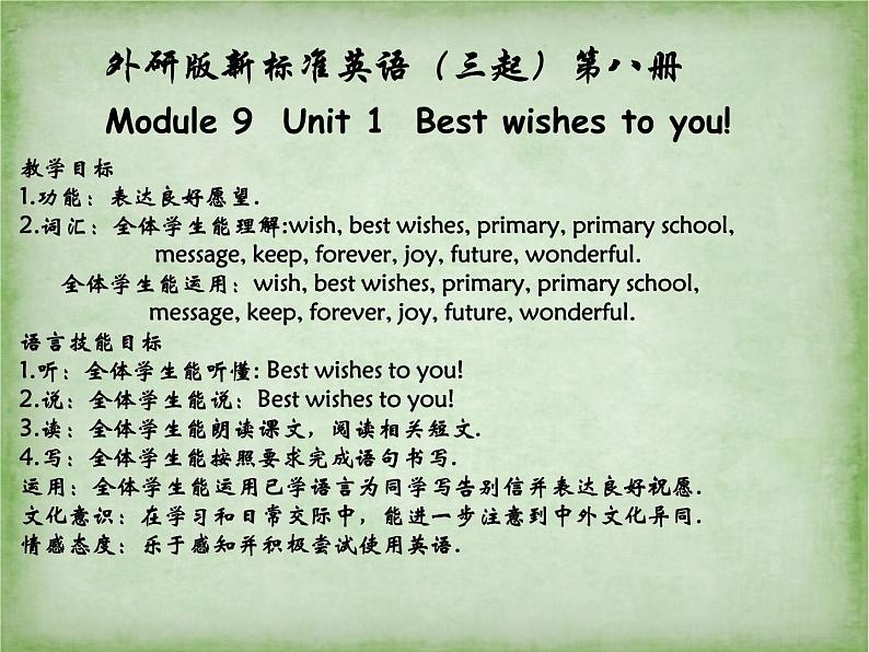 外研版（三起）小学英语六下 Module9 Unit1 Best wishes to you! 课件02