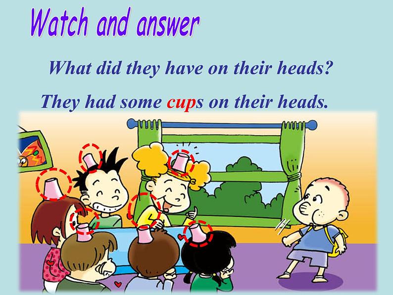 外研版（三起）小学英语六下 Module8 Unit1 Why do you have cups on your heads？ 课件05