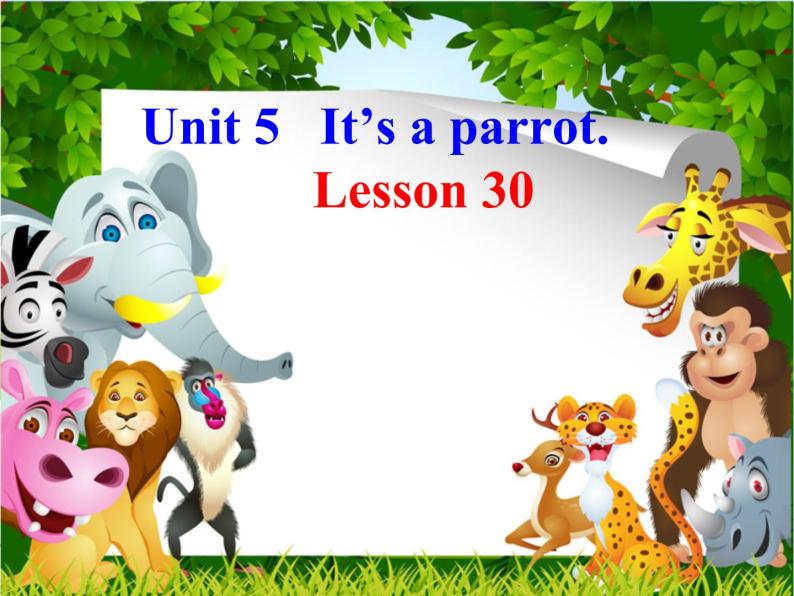 人教精通版英语三下 Unit5 It's a parrot.(Lesson30) 课件01