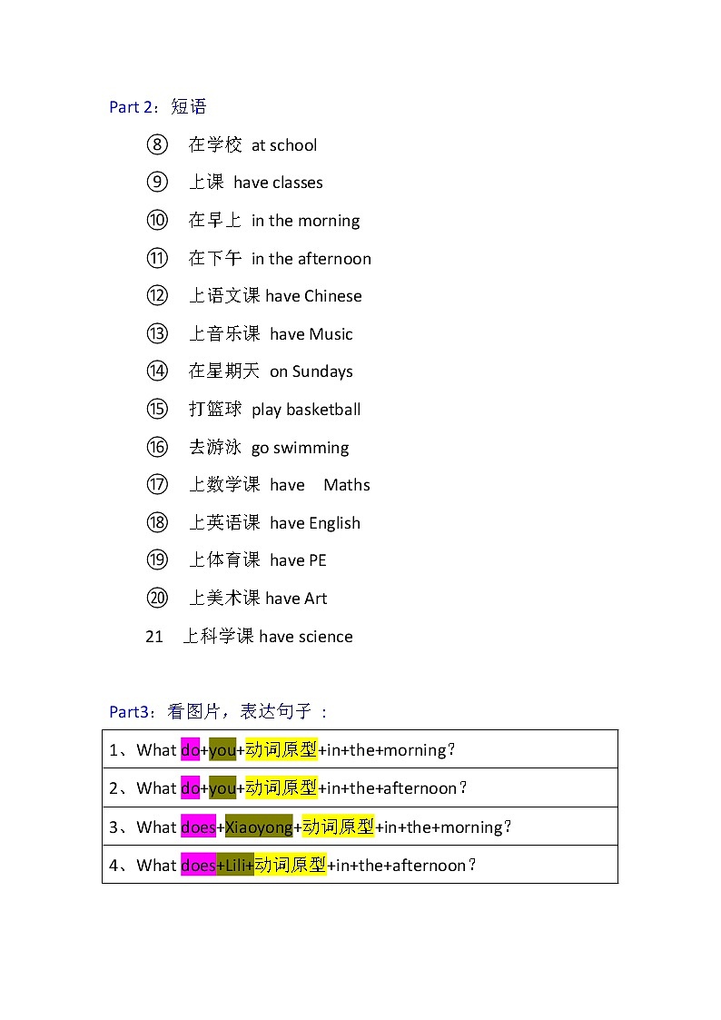 外研社三年级下英语（三年级起点）Module6 Unit2（知识点+课堂练习）学案02
