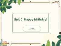 人教版 (PEP)三年级上册Unit 6 Happy birthday! Part A评课课件ppt