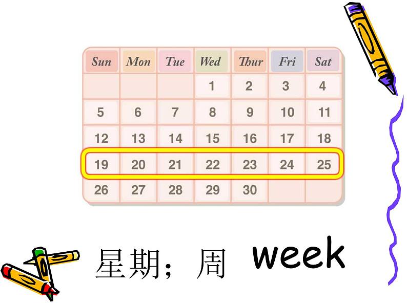 人教精通版小学英语四下 Unit4 There are seven days in a week.(Lesson20) 课件03