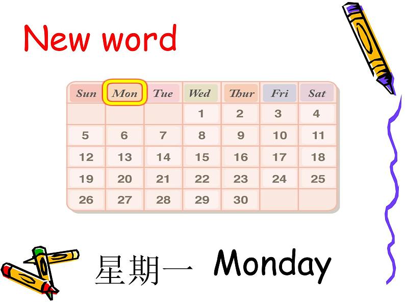 人教精通版小学英语四下 Unit4 There are seven days in a week.(Lesson20) 课件06