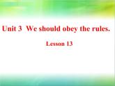 人教精通版小学英语五下 Unit3 We should obey the rules.(Lesson13) 课件