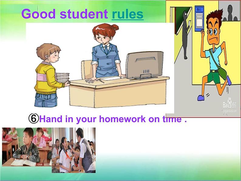 人教精通版小学英语五下 Unit3 We should obey the rules.(Lesson13) 课件02