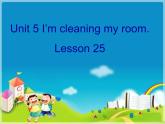 人教精通版小學(xué)英語五下 Unit5 I'm cleaning my room.(Lesson25) 課件