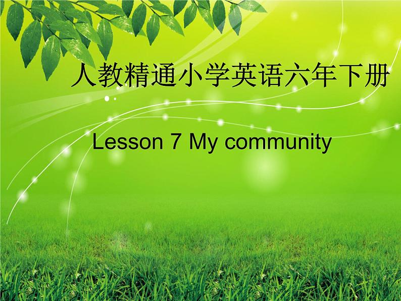 人教精通版小学英语六下 Unit2 There is a park near my home.(Lesson7) 课件01