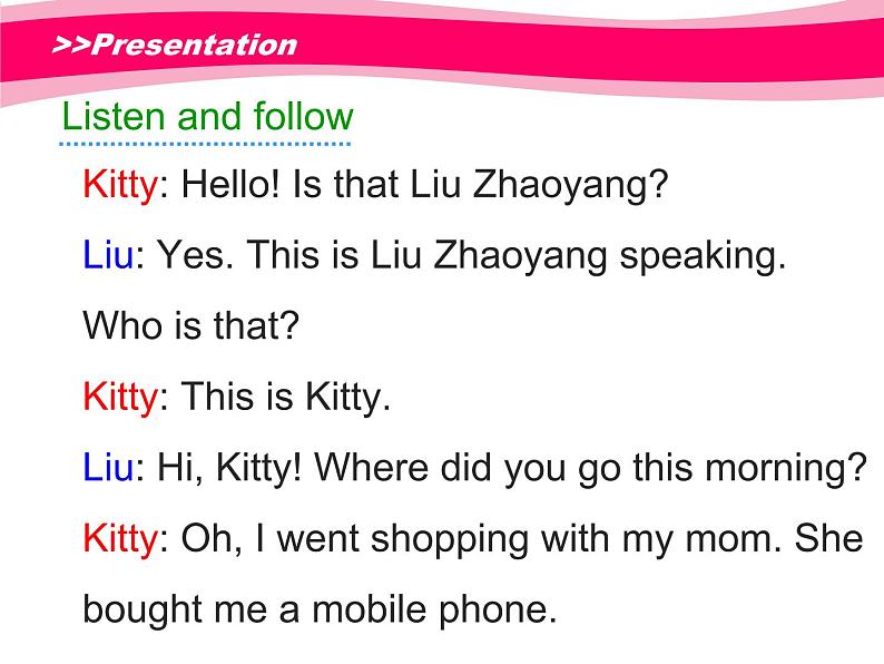 陕旅版小学英语六下 Unit1 May I Speak to Kitty？ partB 课件第5页