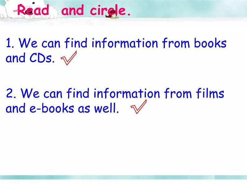 外研版（三起）小学英语五下 M4 U2 We can find information from books and CDs. 课件第6页