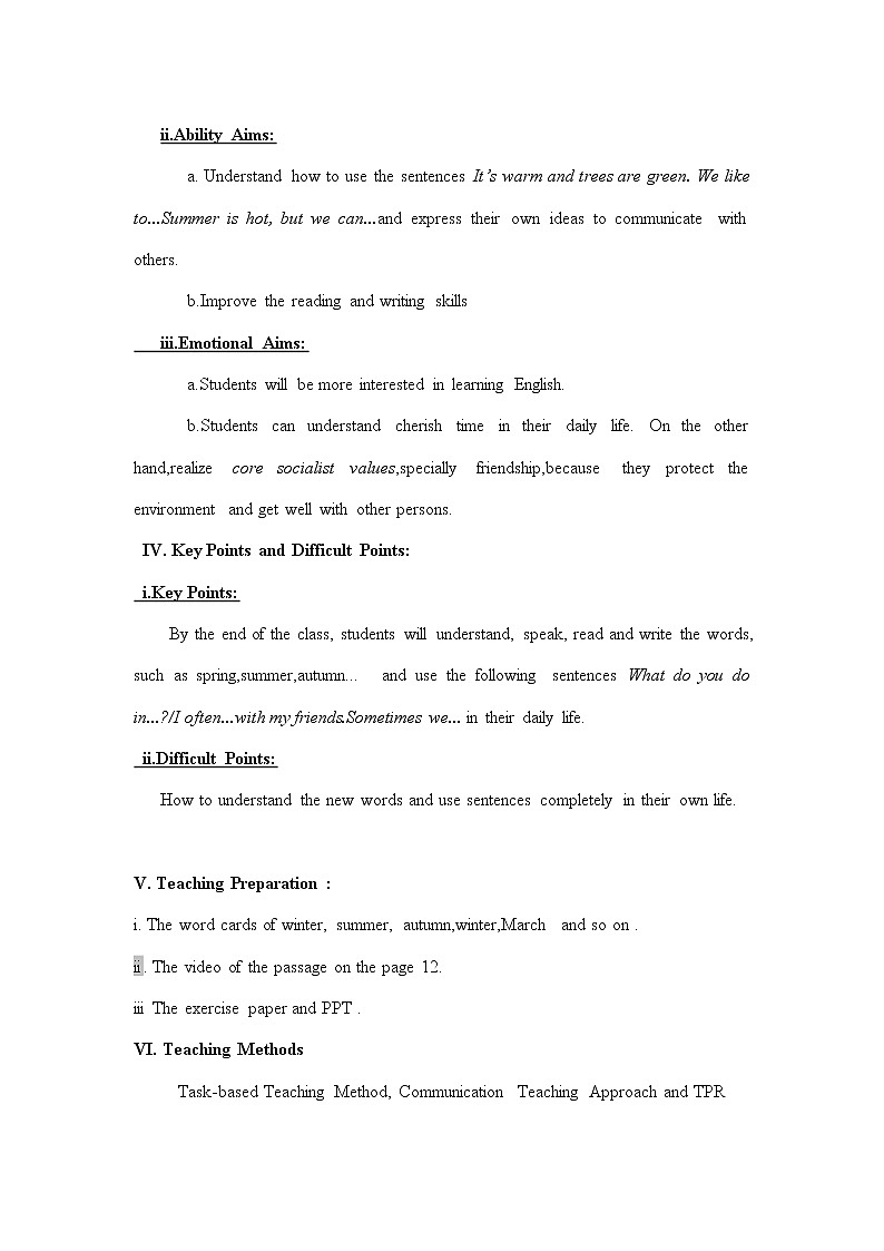 陕旅版小学英语五下 Unit2 Spring Is Coming！partB 教案02