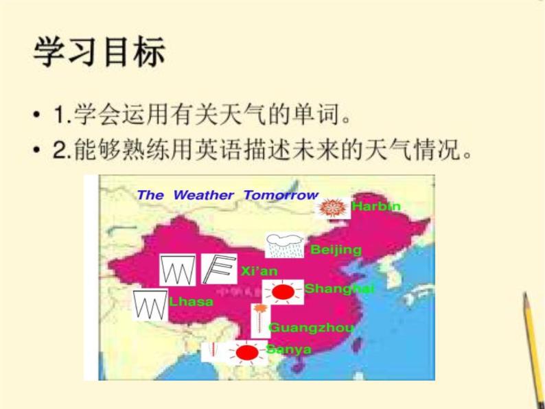 外研版（三起）小学英语六下 Module2 Unit2 It will snow in Harbin. 课件02