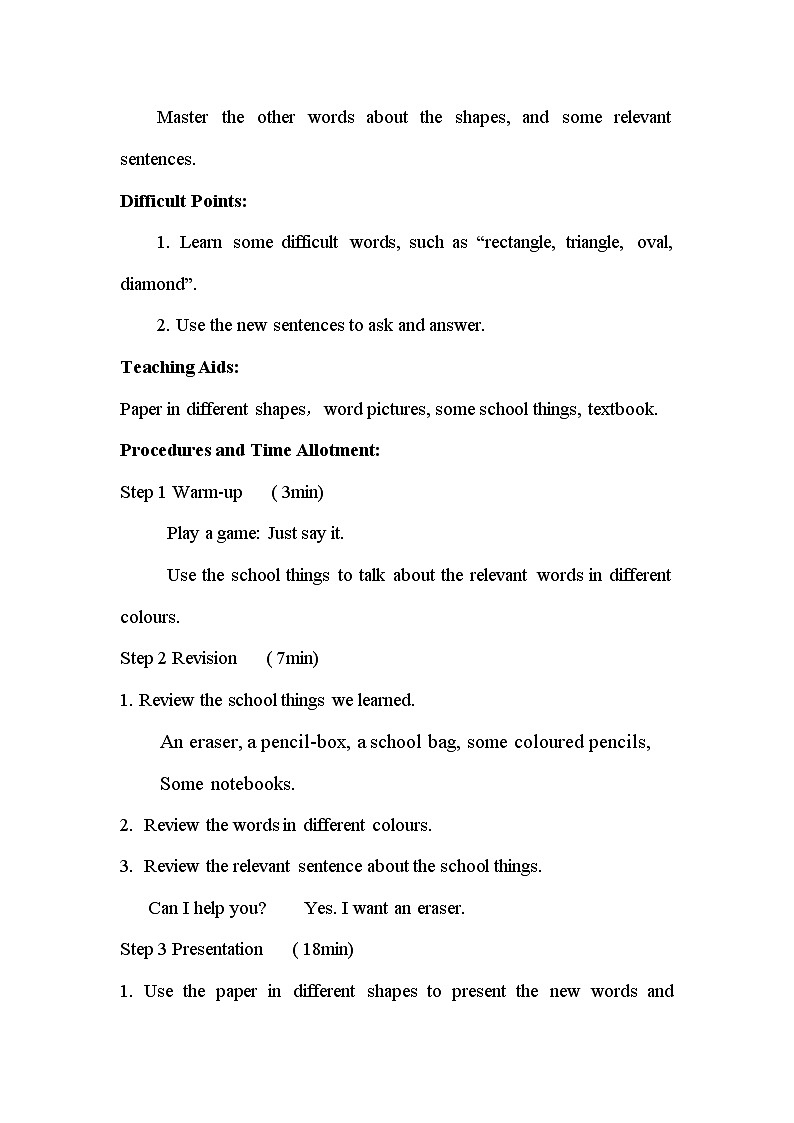 六年级下册英语教案-Unit 3  Lesson 3  It Looks Like a Heart. 川教版（三起） (8)02