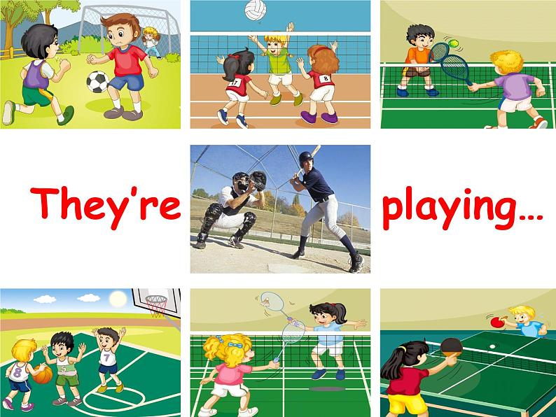 人教精通版小学英语五下 Unit6 We are watching the games.(Lesson35) 课件03