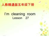 人教精通版小學(xué)英語(yǔ)五下 Unit5 I'm cleaning my room.(Lesson27) 課件