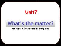 小学英语新版-牛津译林版四年级下册Unit 7 What's the matter?备课课件ppt