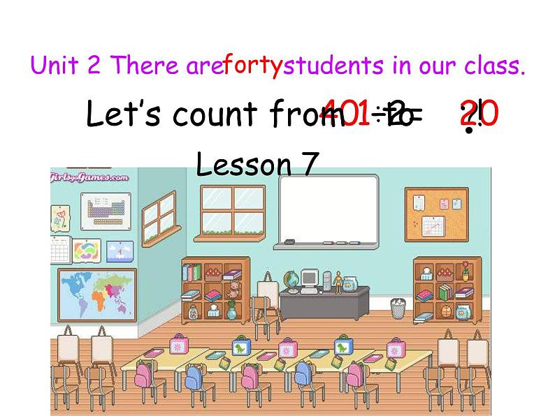 人教精通版小学英语四下 Unit2 There are forty students in our class.(Lesson7) 课件01