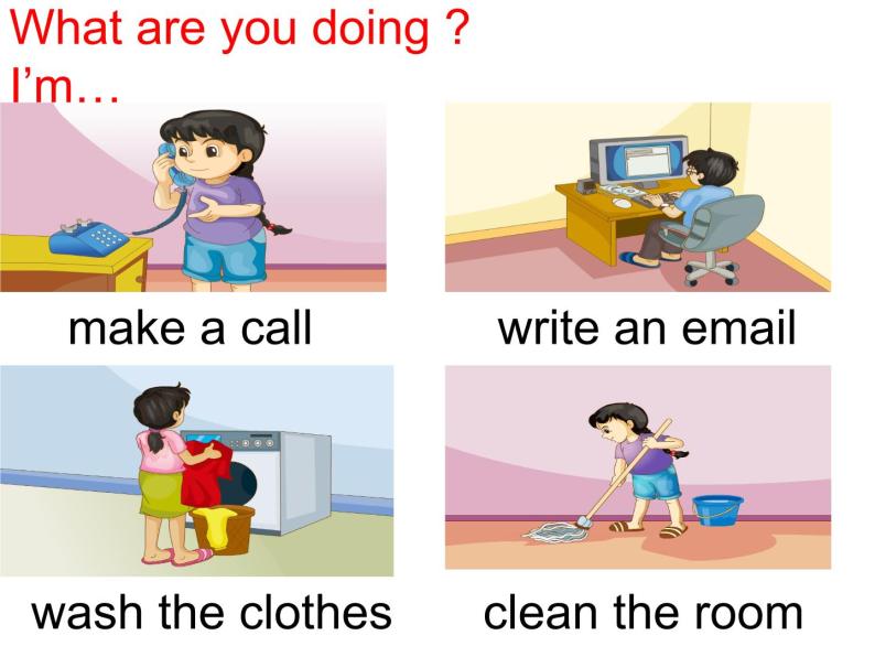 人教精通版小学英语五下 Unit5 I'm cleaning my room.(Lesson26) 课件05