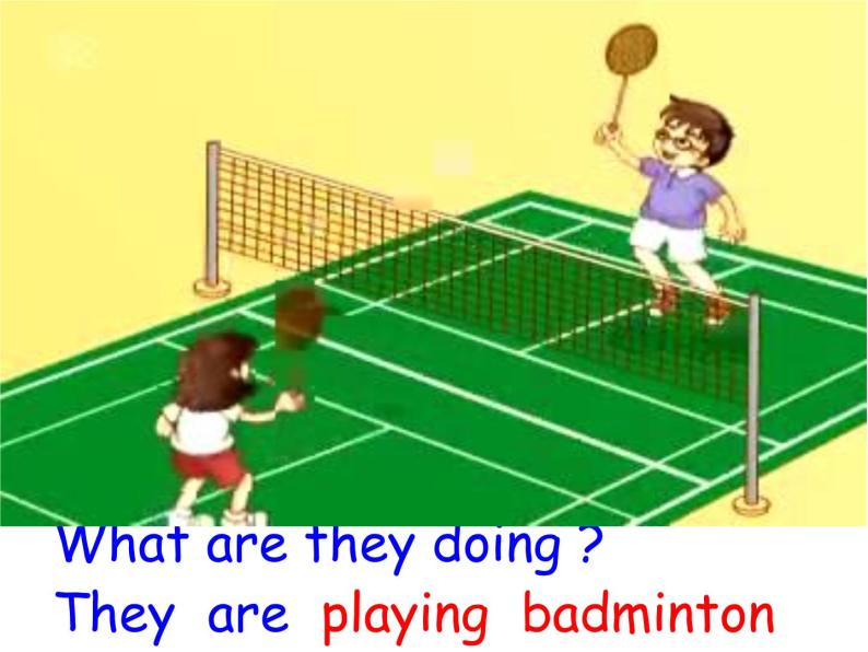 人教精通版小学英语五下 Unit6 We are watching the games.(Lesson33) 课件05