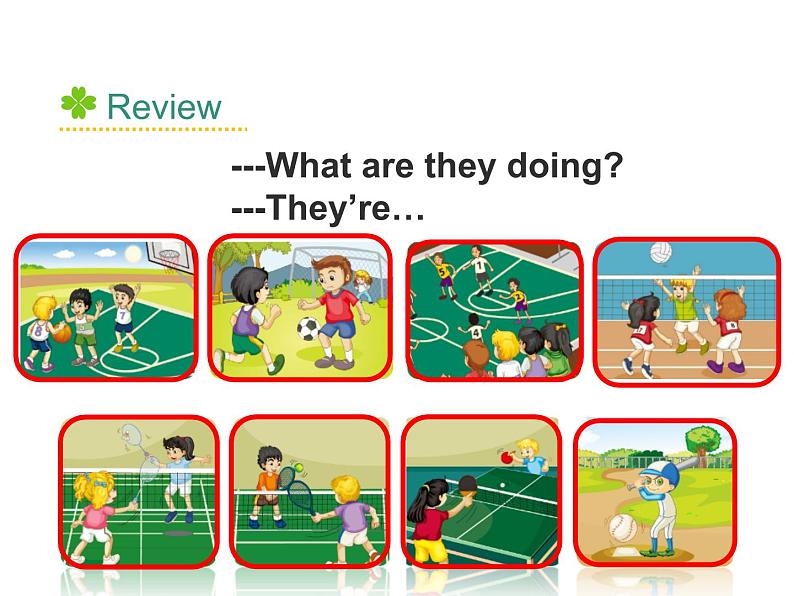 人教精通版小学英语五下 Unit6 We are watching the games.(Lesson35) 课件第3页