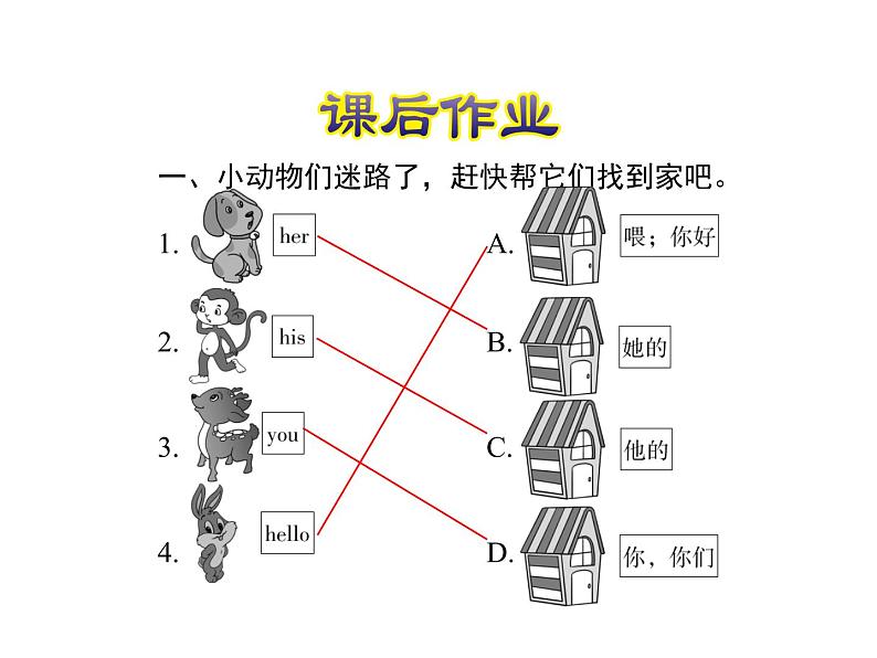 冀教版（三起）英语小学四年级下册U1-L1 How Are You？课后作业课件02