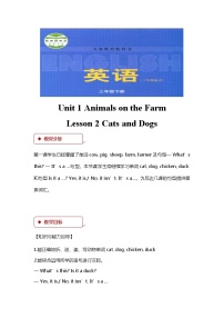 英语三年级下册Lesson 2 Cats and Dogs教学设计