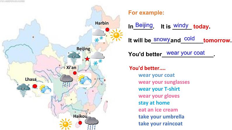 陕旅版小学英语五下 Unit5 What 's the Weather like Today？ partB 课件第6页