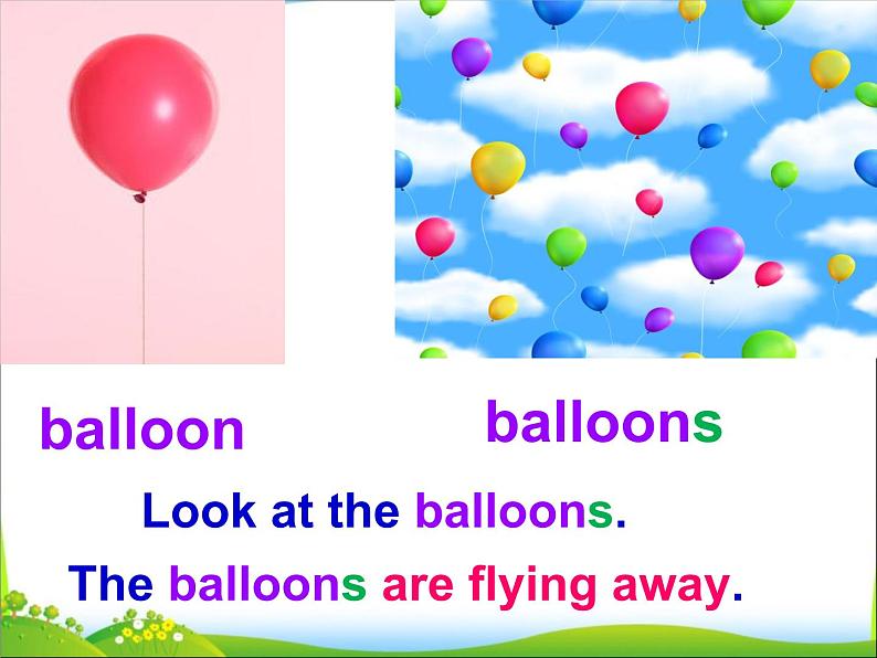 外研版（三起）小学英语六下 Module4 Unit1 The balloons are flying away! 课件05