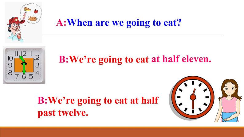 外研版（三起）小学英语六下 Module2 Unit1 When are we going to eat？ 课件02