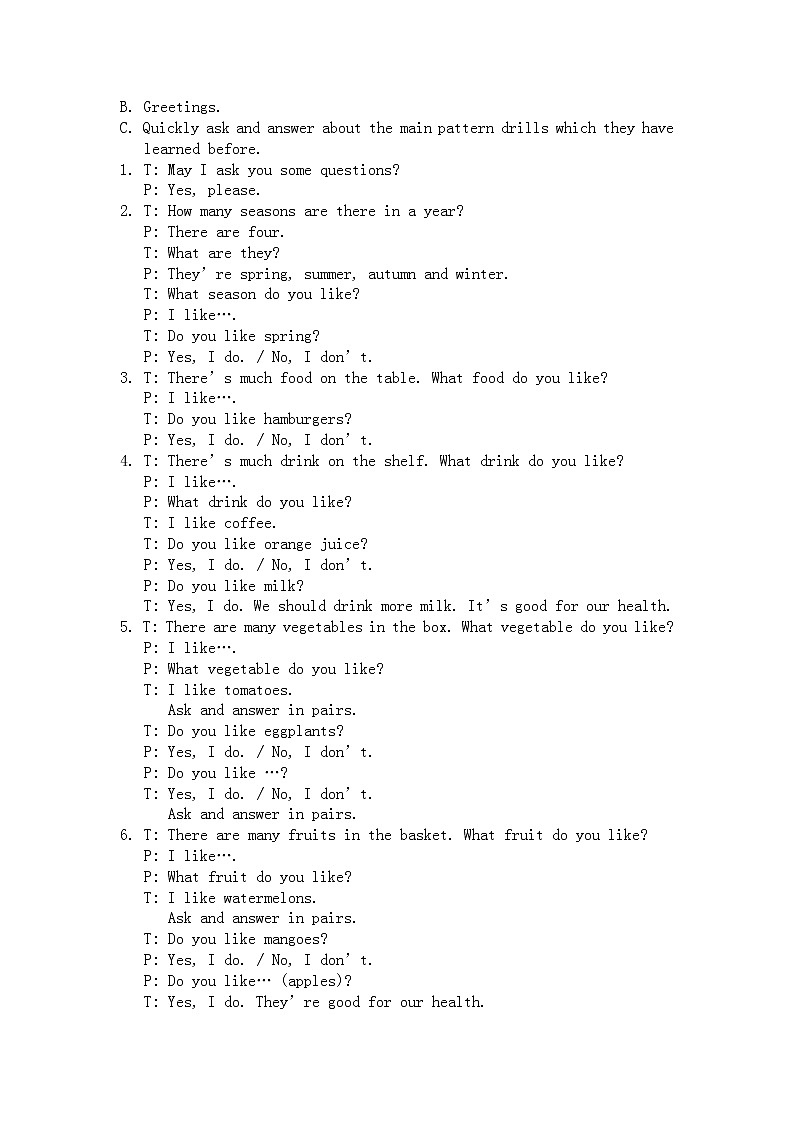 四年级下册英语教案－Unit 3 What subject do you like best Lesson 16 ｜人教精通版第2页