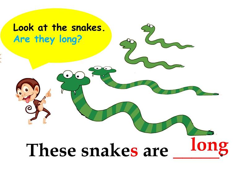 小学英语外研版1B Unit1 That snakes are short  部优课件07