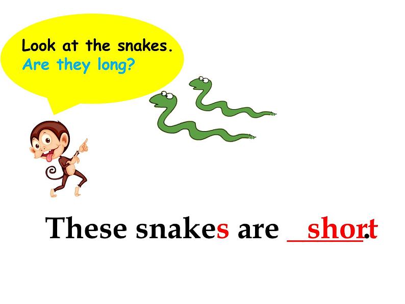 小学英语外研版1B Unit1 That snakes are short  部优课件08