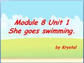 小学英语外研版2A Unit1 She goes swimming 部优课件