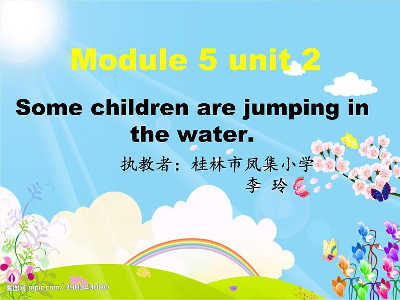 小学英语外研版6B Unit2 Some children are jumping in the river Module 5部优课件01