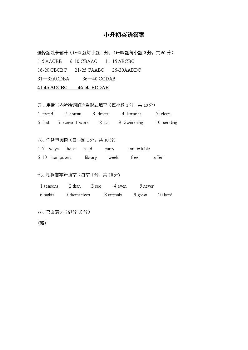 小升初英语（试题）-2021-2022学年英语六年级下册含听力音频01