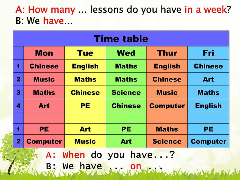 人教精通版小学英语四下 Unit4 There are seven days in a week.(Lesson21) 课件06