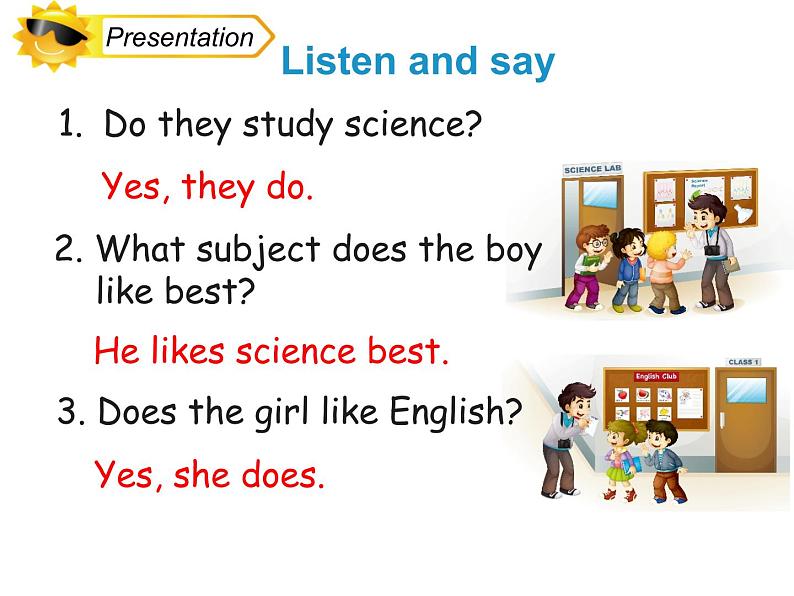 人教精通版小学英语四下 Unit3 What subject do you like best？(Lesson16) 课件第6页