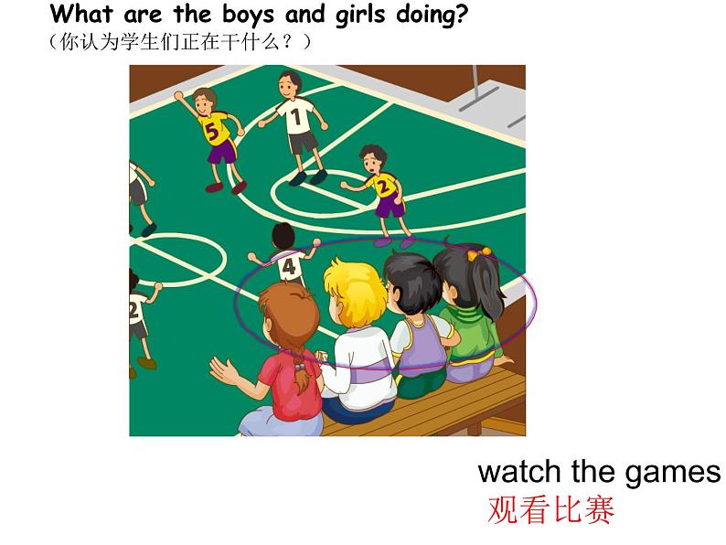 人教精通版小学英语五下 Unit6 We are watching the games.(Lesson31) 课件03