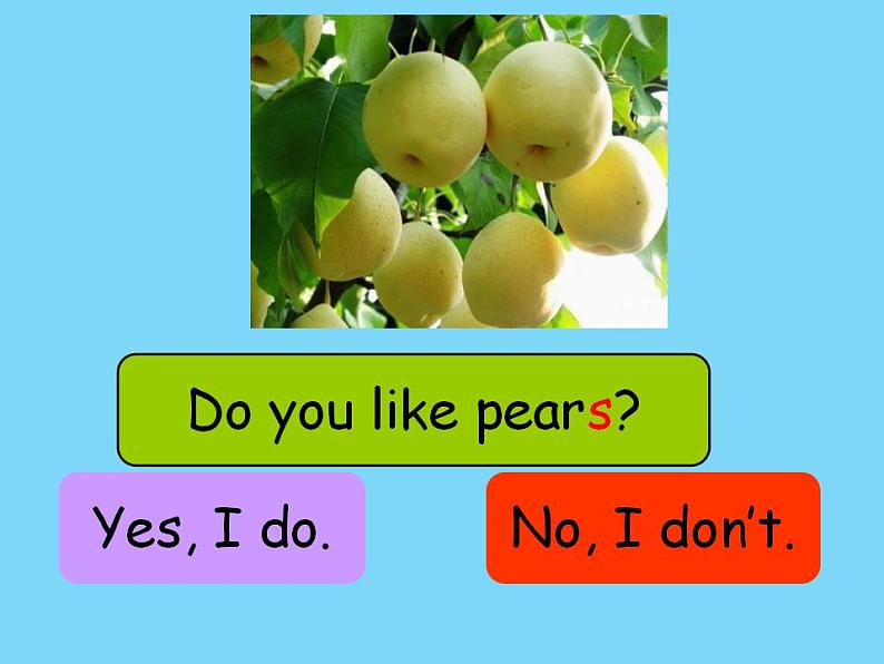 人教版（PEP）三下英语 Unit5 Do you like pears？ partA 课件05