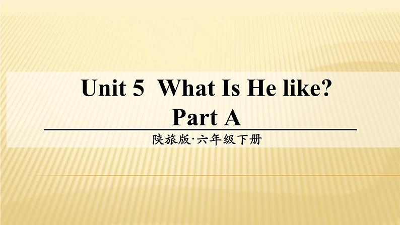 陕旅版小学英语六下 Unit5 What Is He Like？ partA 课件第1页