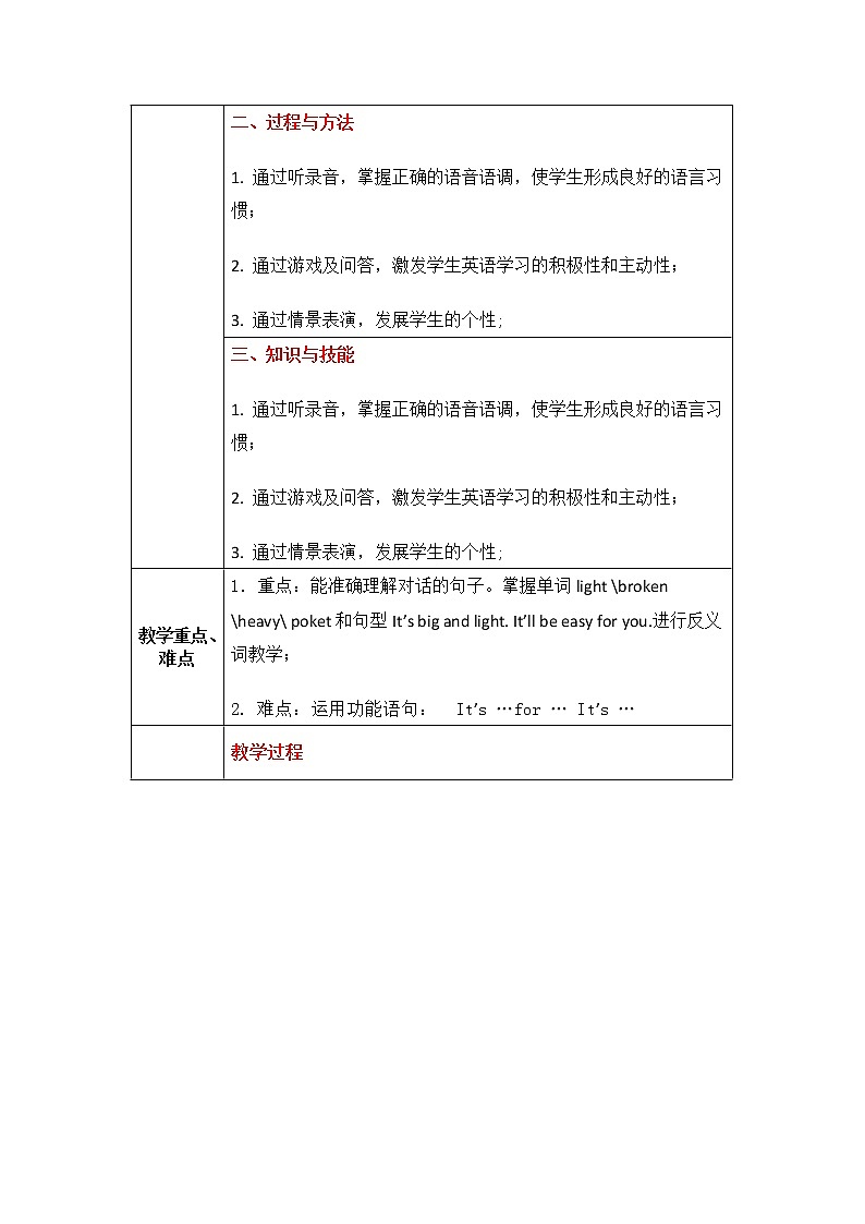 外研版（三起）小学英语五下 M5 U1 It's big and light. 教案02