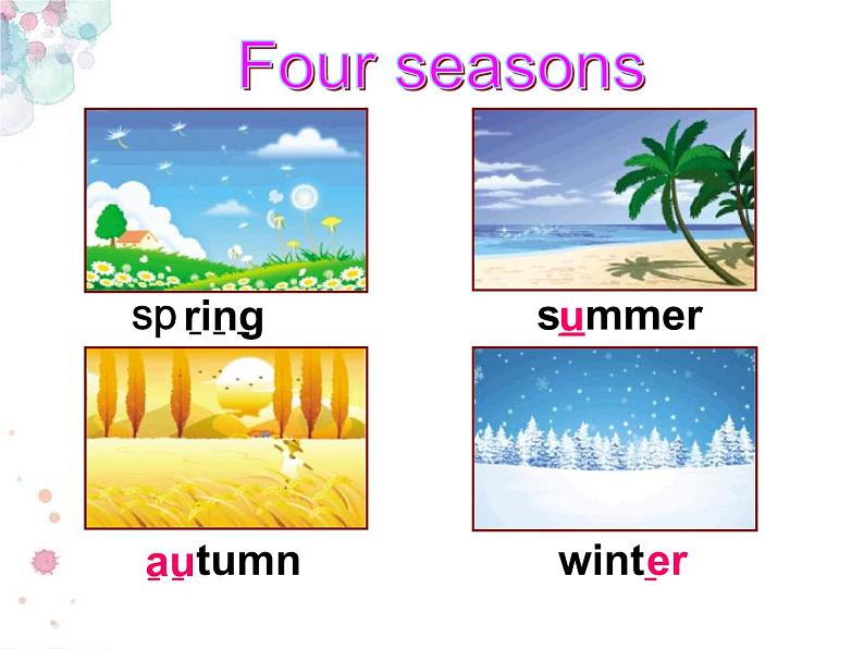 译林版（三起）小学英语四下 Unit5 Seasons(第2课时） 课件02