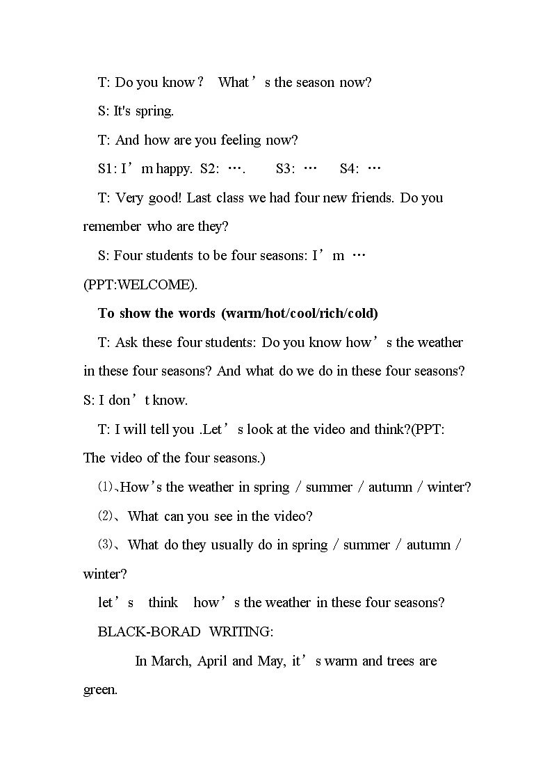 陕旅版小学英语五下 Unit2 Spring Is Coming！partC 教案02